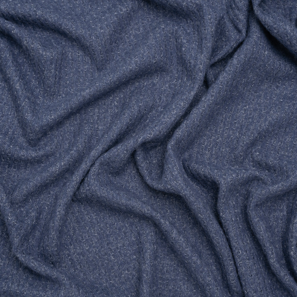 Brushed Stretch Rayon and Polyester Waffle Sweater Knit - Heathered Cadet Blue - Deadstock - Joann Fabrics
