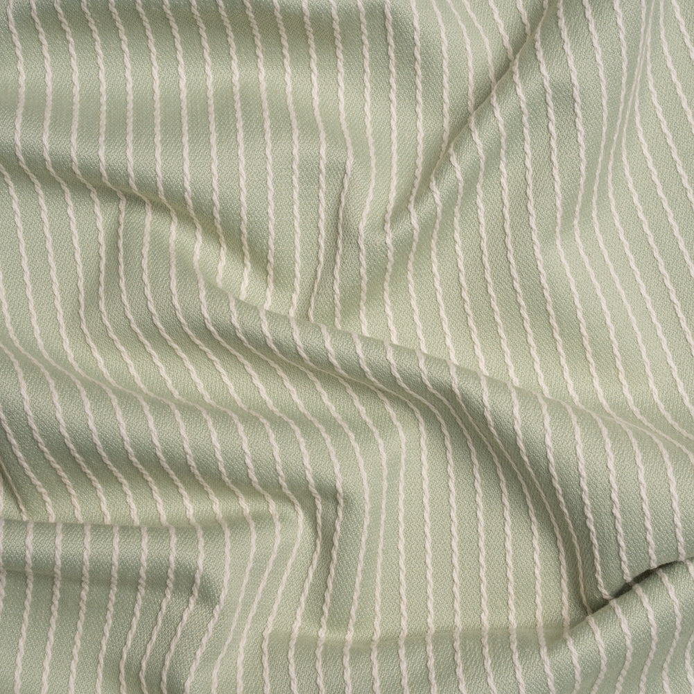 Cotton and Polyester Woven - Sage Tactile Chalk Stripes - British Imported - Joann Fabrics