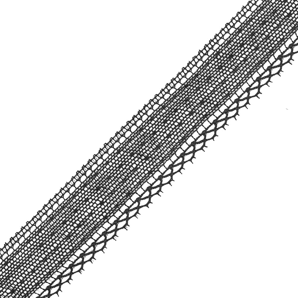 Black European Crochet Lace Trim - 1