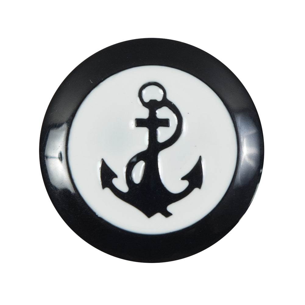 Italian White and Navy Anchor Shank Back Button - 44L/28mm - Joann Fabrics