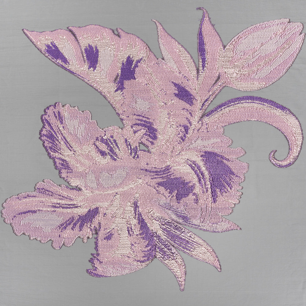 Metallic Luxury Burnout Brocade Panel - Purple and Gold Painterly Lily - Joann Fabrics