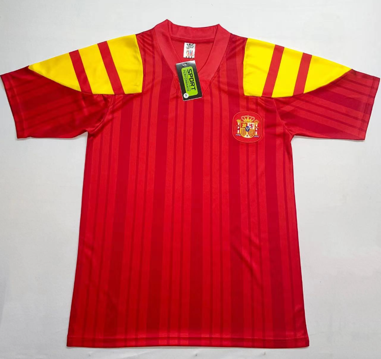 1992-1994 Retro Spain Home Soccer Shirt 1:1 Thai Quality