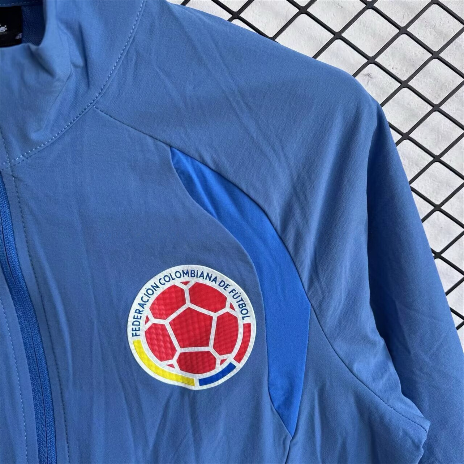 Colombia 2026 Windbreaker Training Set - Ocean Blue Top and Pants - UnitedFutballJersey
