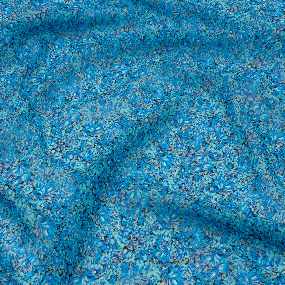 Viscose Georgette - Blue Floral - Titania's Dream Print - Mood Exclusive Secret Garden Collection - Joann Fabrics