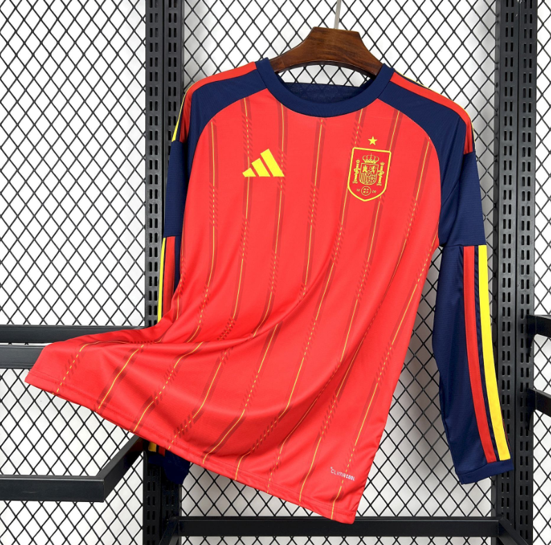2026 Long Sleeve Spain Home Football Shirt 1:1 Thai Quality