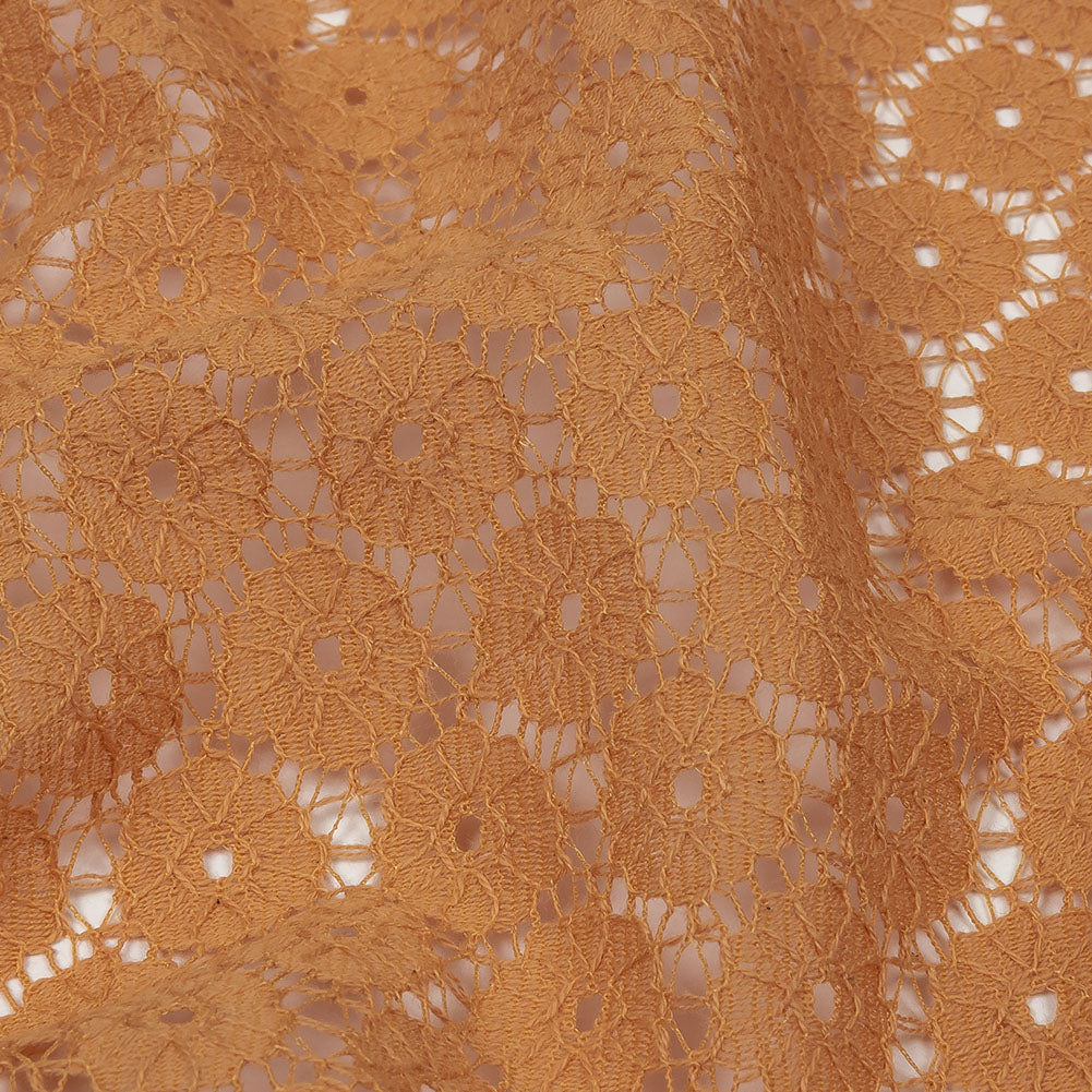 Famous Australian Designer Tan Floral Cotton Blend Re-Embroidered Lace - Joann Fabrics
