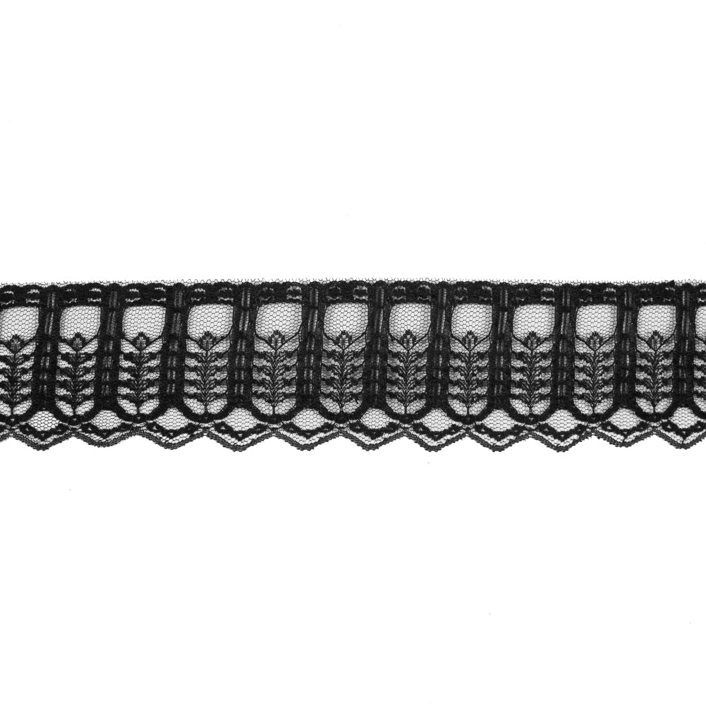 Black Fine Lace Trim - 2.75