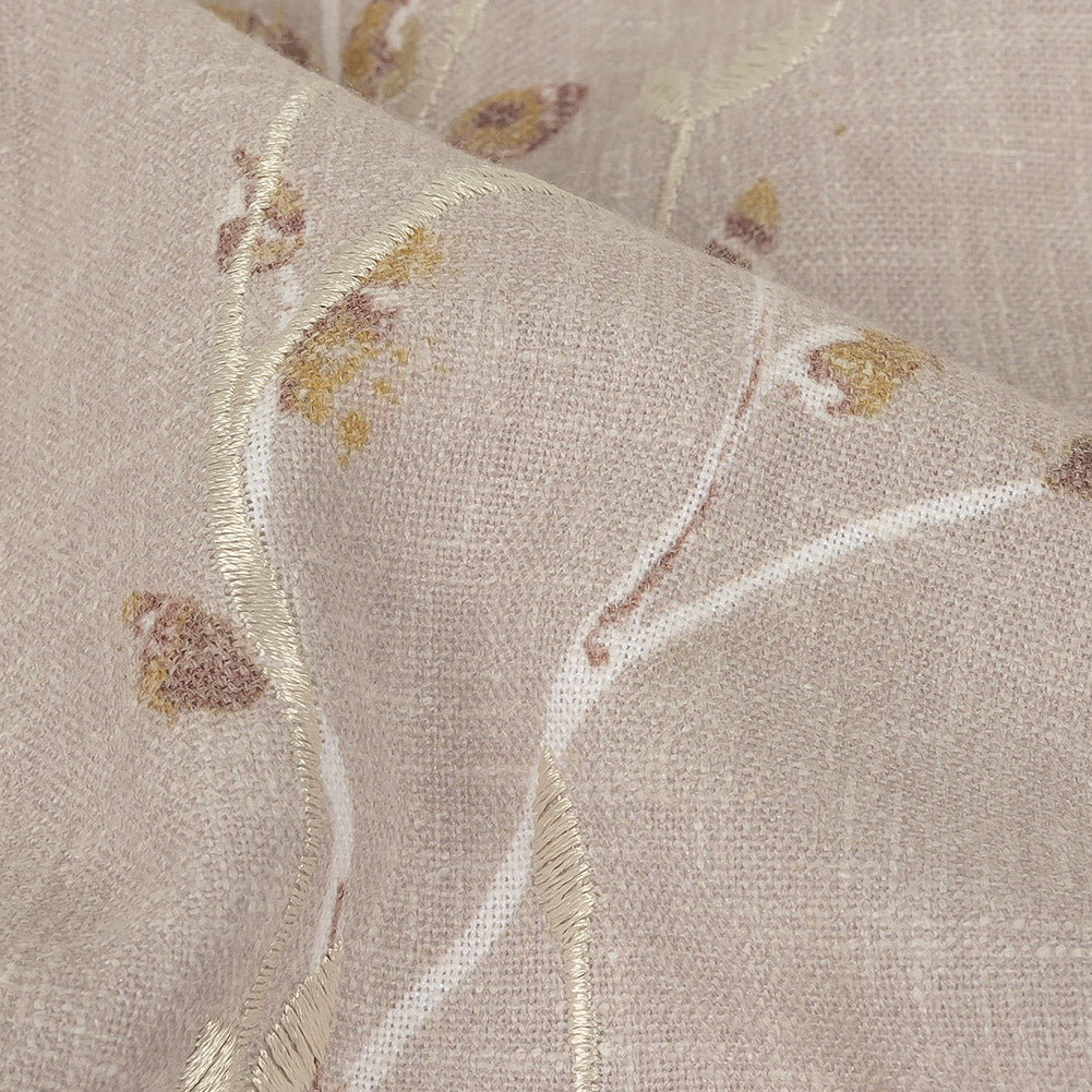 Printed and Embroidered Drapery Woven - Dusky Pink Branches - British Imported - Joann Fabrics