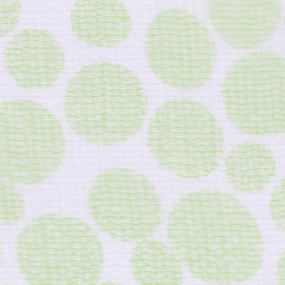 Oscar de la Renta Off-White and Greenery Circles Printed Silk Gauze - Joann Fabrics