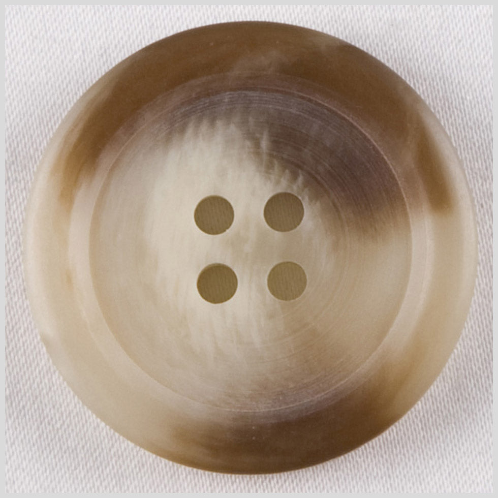 Plastic 4-Hole Button - 36L/23mm - Brown, Beige and Cream Mottled Rolled Rim - Joann Fabrics