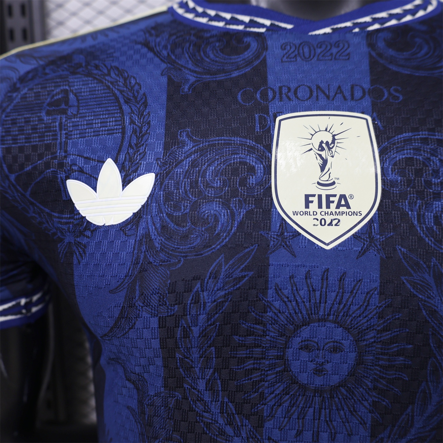 Argentina 2026 Dark Blue And Black Pattern Sun Special Edition Jersey - Player Version - UnitedFutballJersey