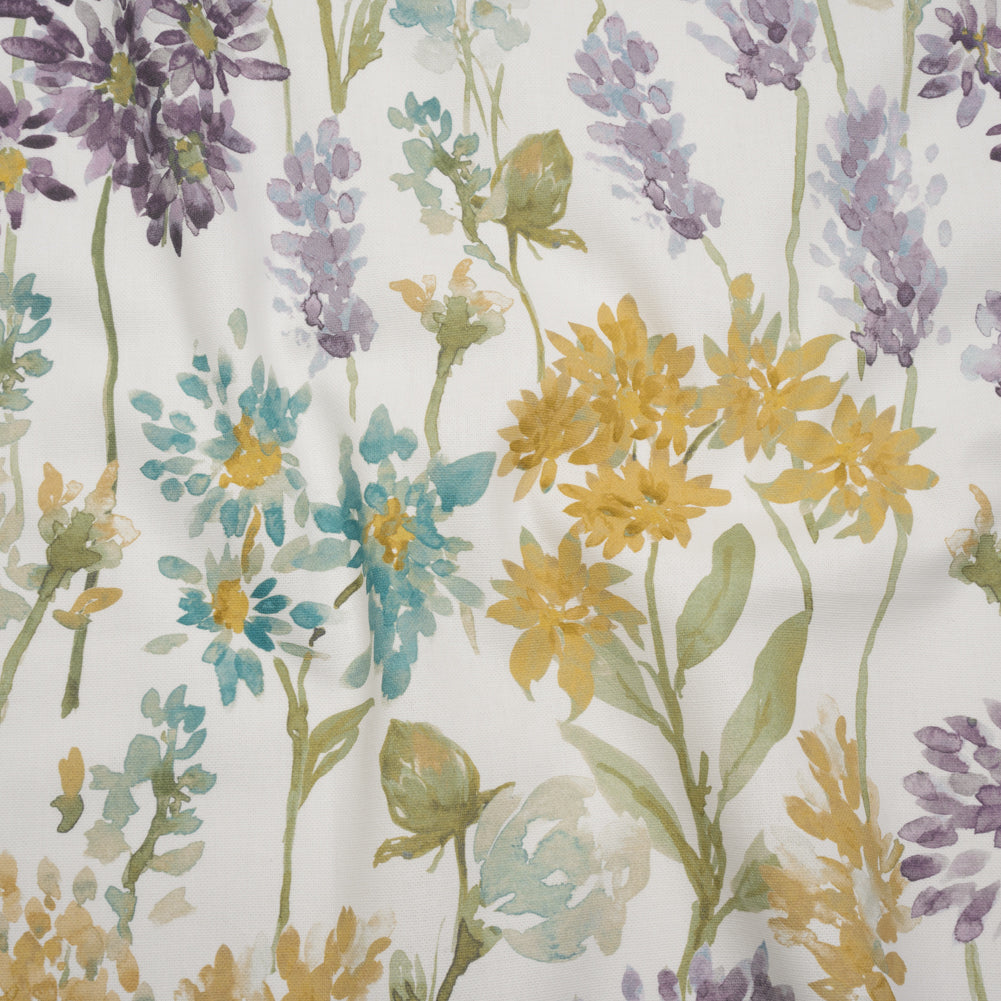 Printed Cotton Canvas - Heather Blooming Watercolor Garden - British Imported - Joann Fabrics