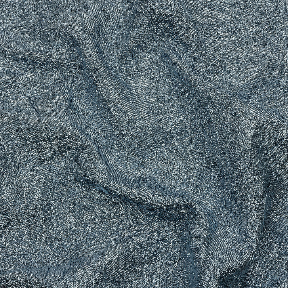 Astrolabe Metallic Pale Blue Crinkled Luxury Brocade with Black Backing - Joann Fabrics
