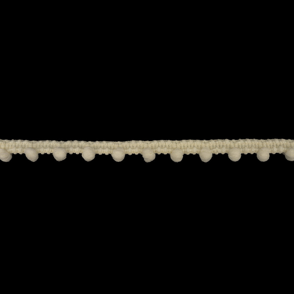 White Asparagus Puffy Bobbles Stretch Trim - 0.375