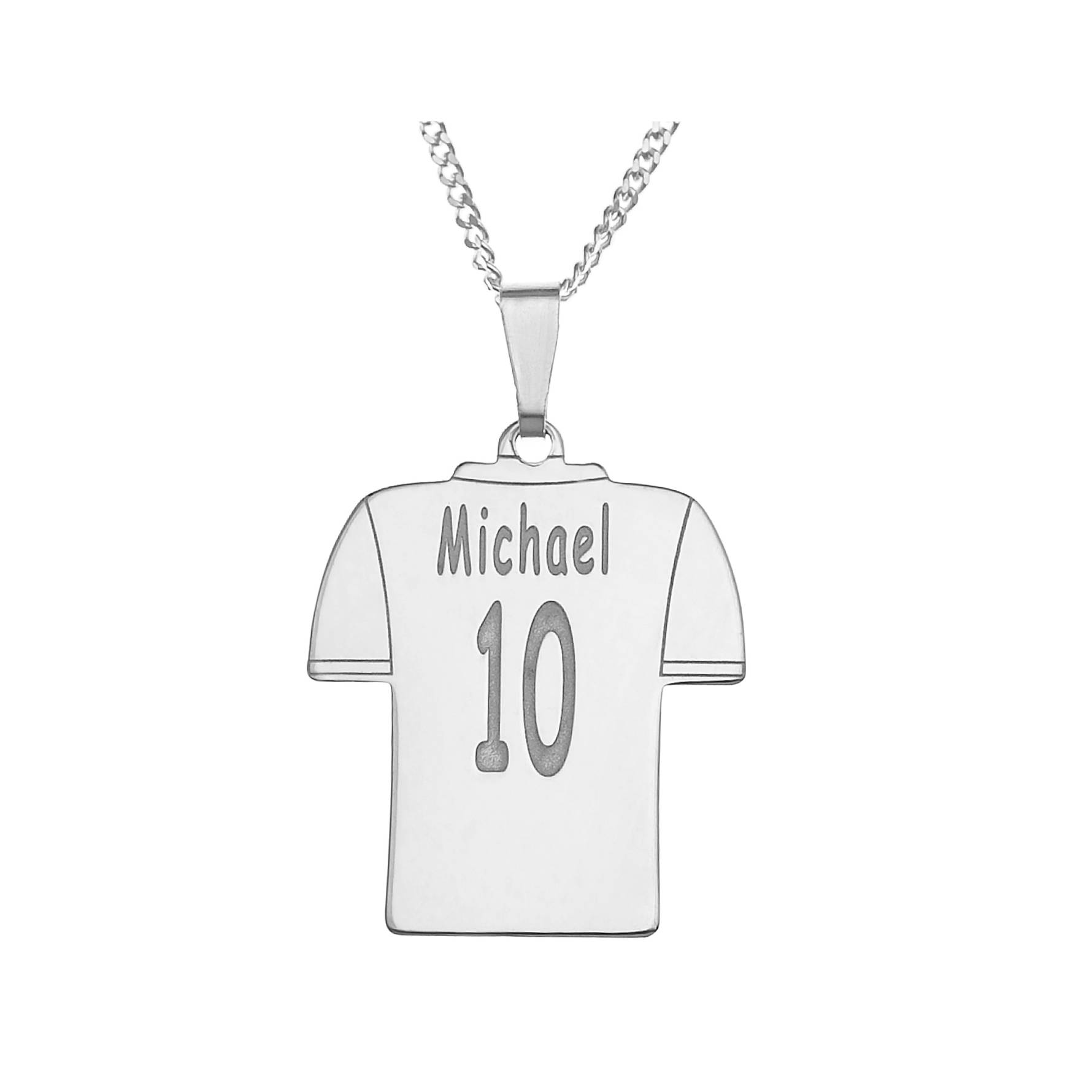 Personalized Sterling Name & Number Jersey Pendant, 16