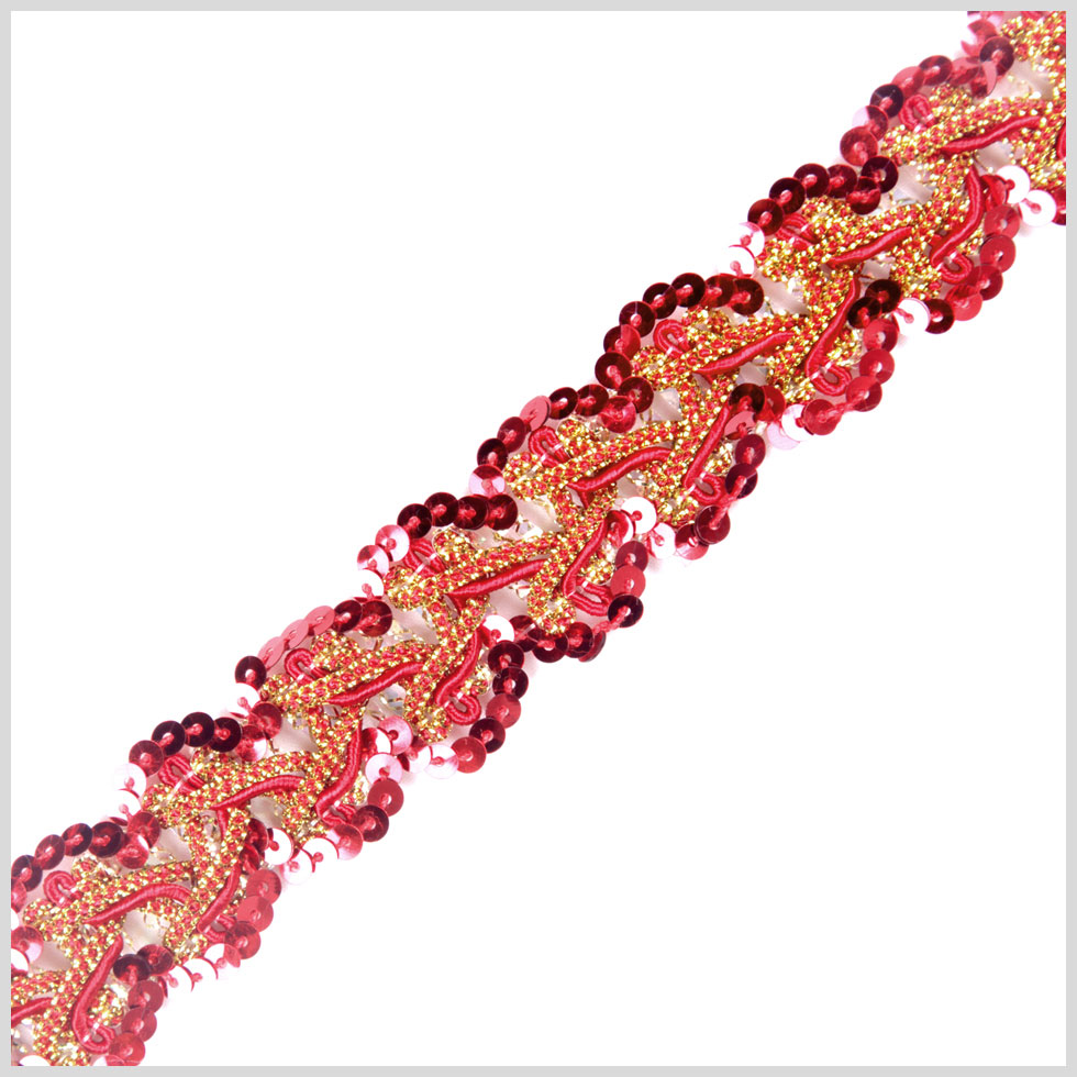 Gold/Red Fancy Sequin Trim - Joann Fabrics