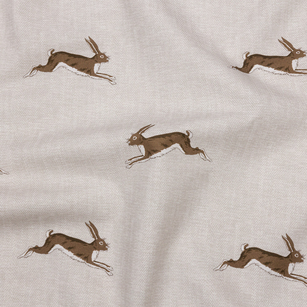 Cotton Canvas Print - Stone Running Hares - British Imported - Joann Fabrics