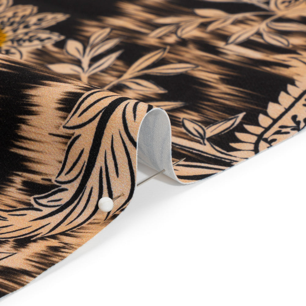 Stretch Polyester Woven Print - Beige Florals on Abstract Ikat - Mood Exclusive Rambling Brambles - Joann Fabrics