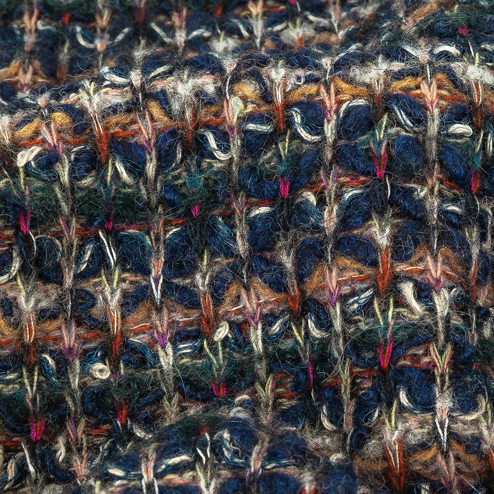 Dark Forest, Navy, and Beige Striated Chunky Wool Knit - Joann Fabrics