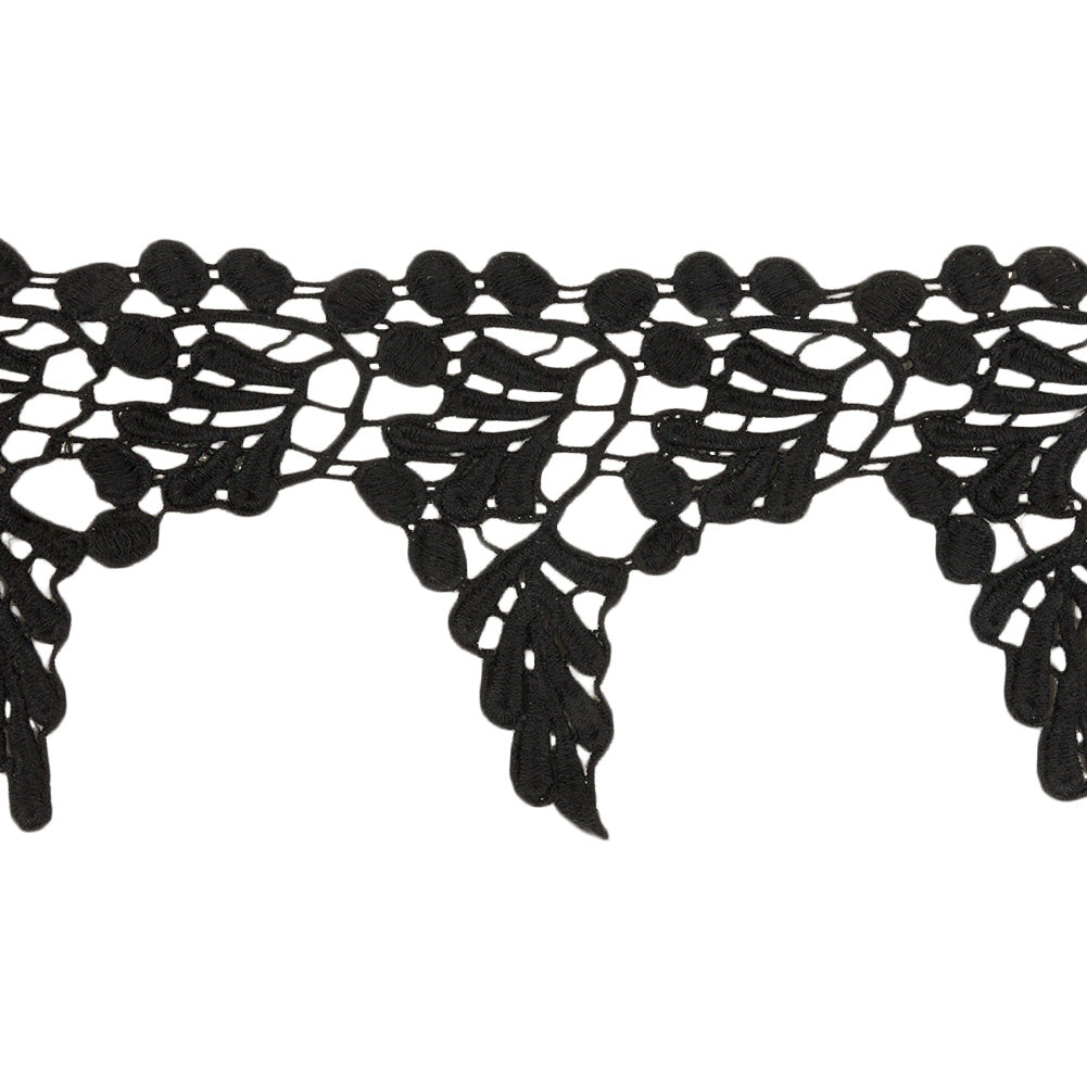 Black Leaves and Berries Lace Trim - 5