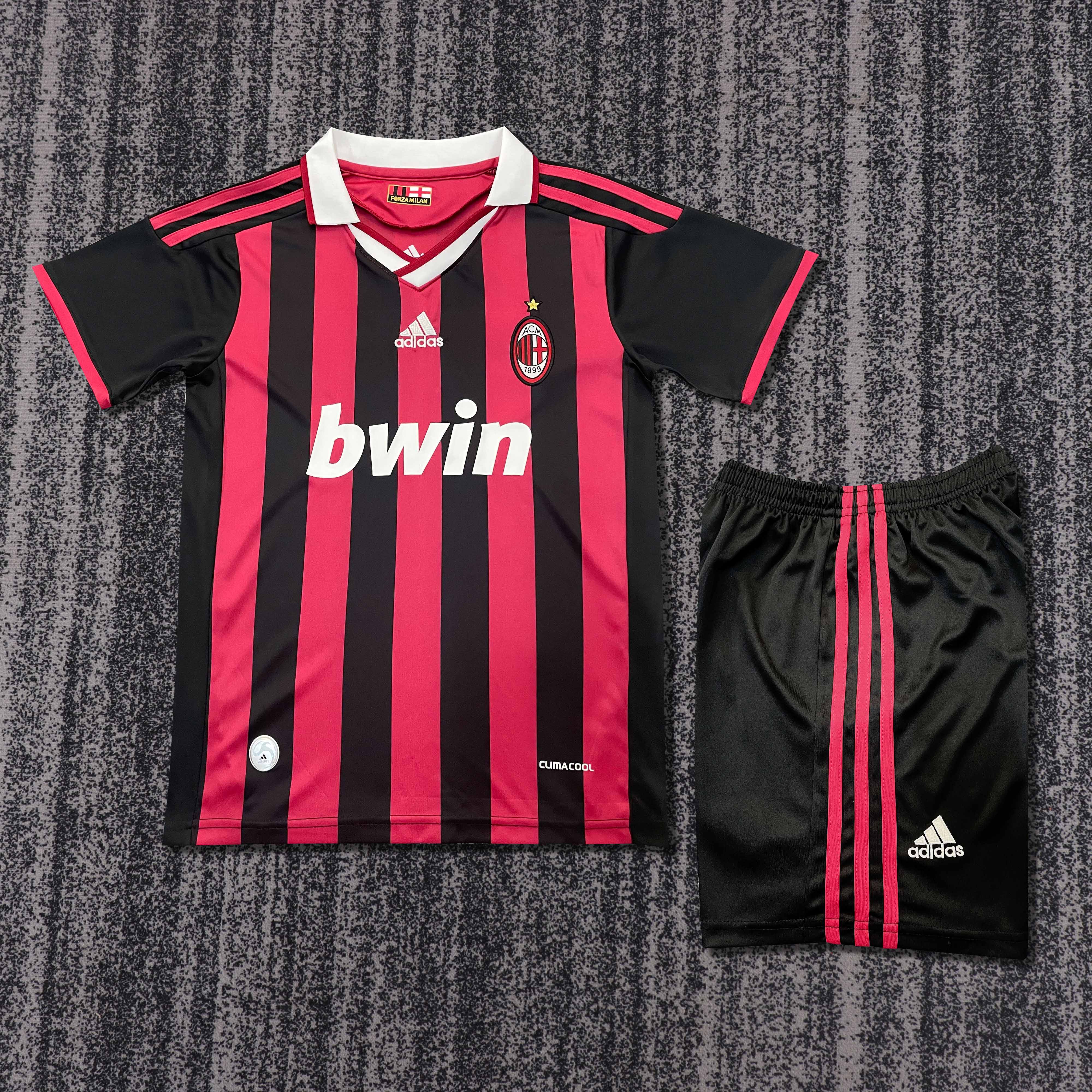 2009-2010 Retro AC Milan Home Football Shirt 1:1 Thai Quality Kids Size