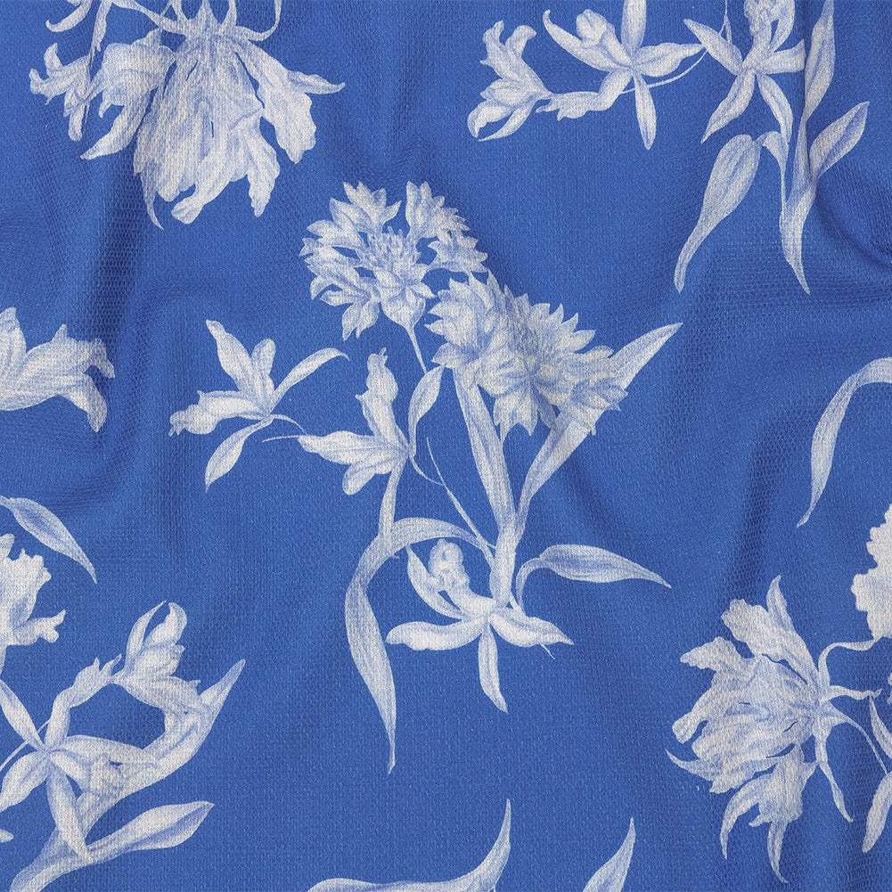 Mood Exclusive Cobalt Blue Camellia Mirage Stretch Cotton Woven - Joann Fabrics