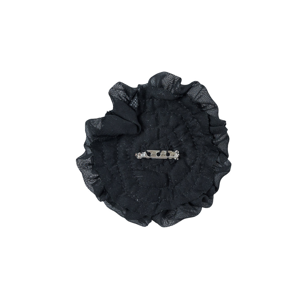 Black Ruffle Chiffon Brooch - 4