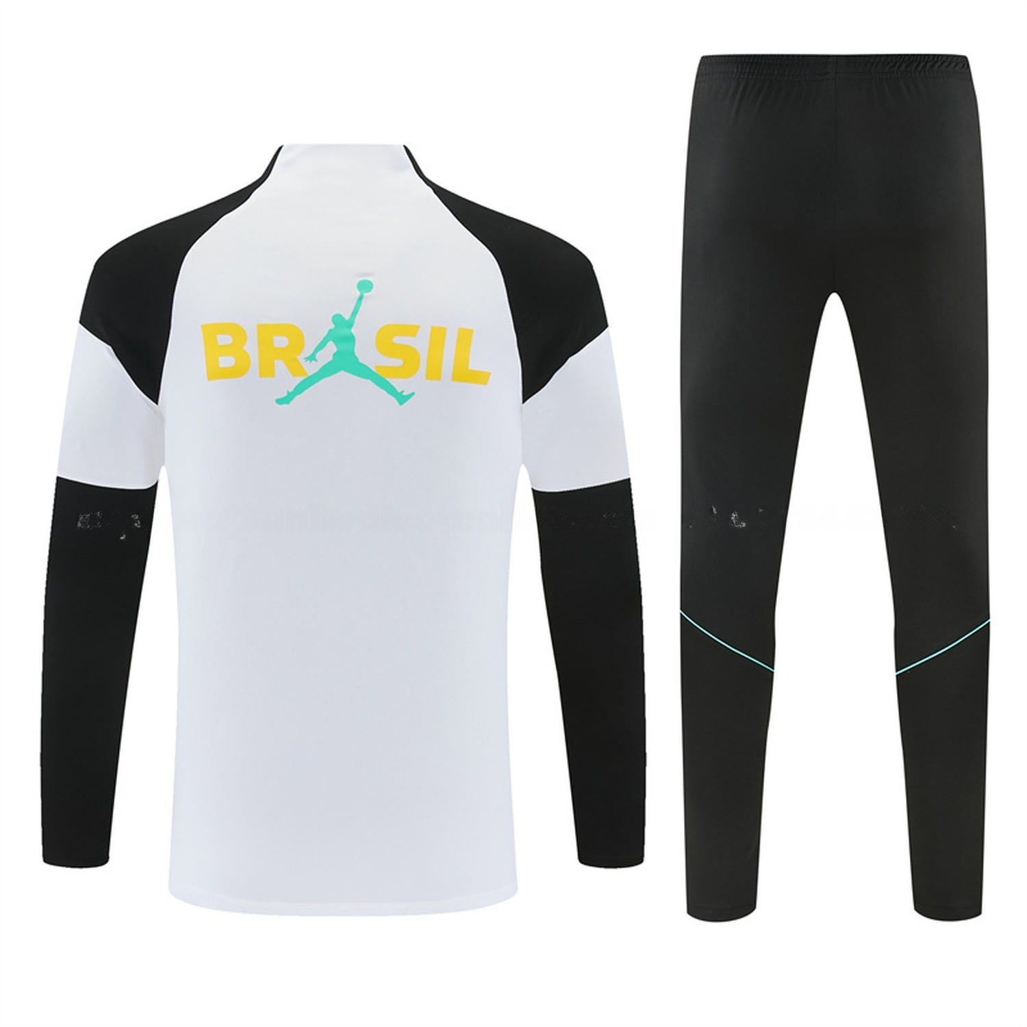 Brazil 2026 Long Sleeve Training Set - White Top & Black Pants - UnitedFutballJersey