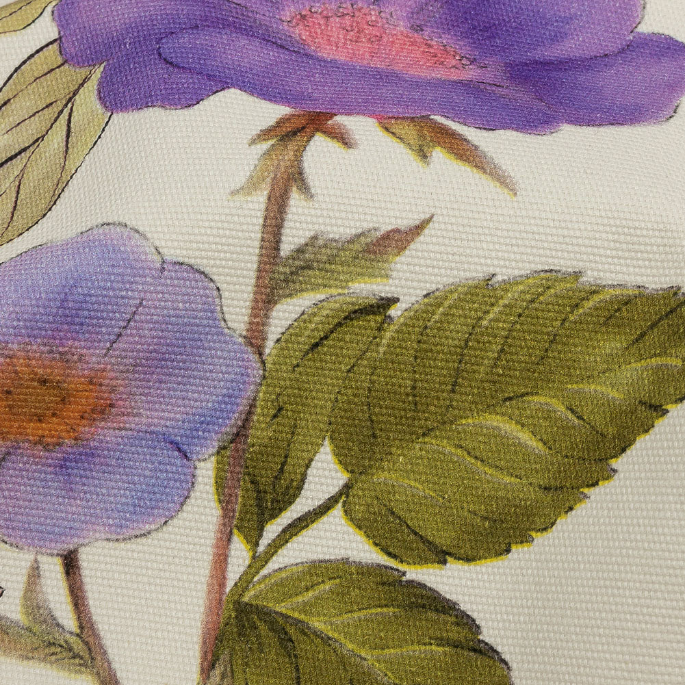 Stretch Cotton Canvas Print - White, Peach and Lavender Floral - Mood Exclusive English Gardens - Joann Fabrics