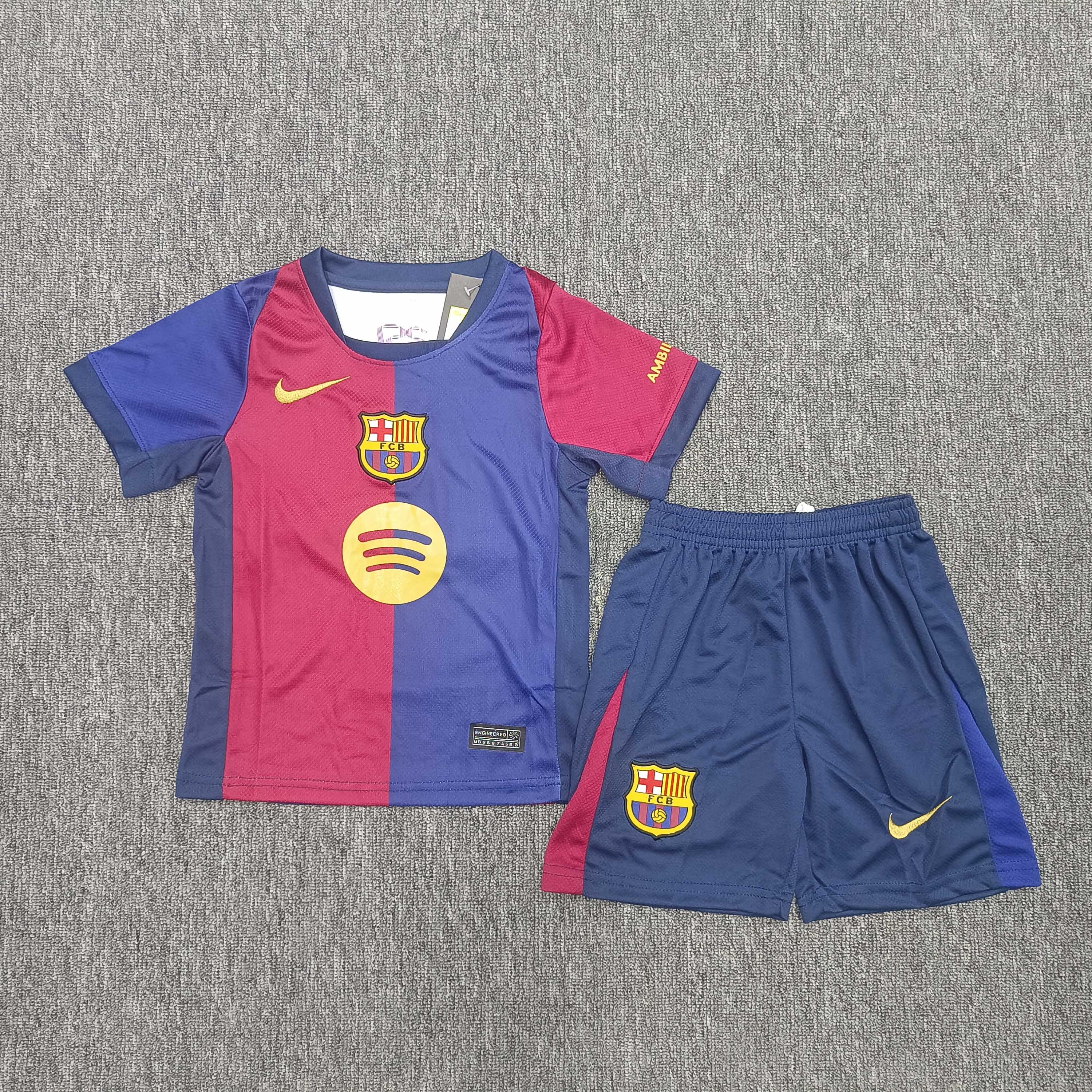2025/2026 Barcelona Home No Spotify Football Jersey 1:1 Thai Quality Kids Size