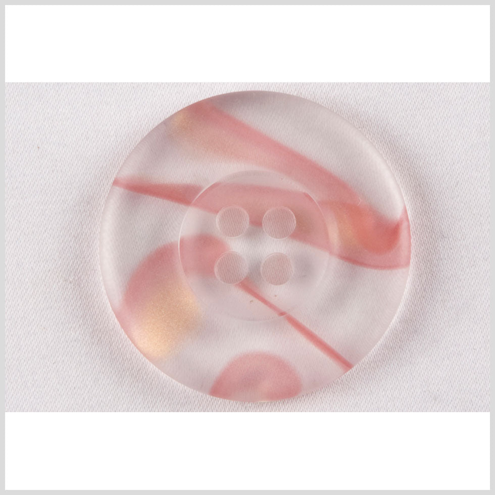 Tire Rim Plastic 4-Hole Button - 36L/23mm - Clear and Baby Pink Swirls - Joann Fabrics
