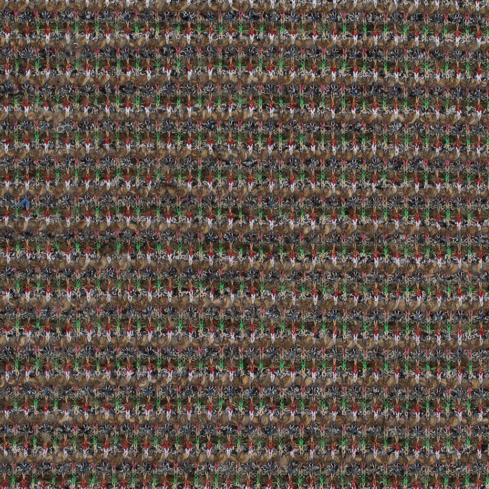 Italian Beige, Green and Red Chunky Wool Knit - Joann Fabrics