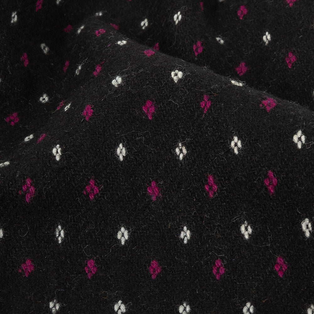 Black, White and Magents Diamonds Brushed Blended Cotton Jacquard - Joann Fabrics