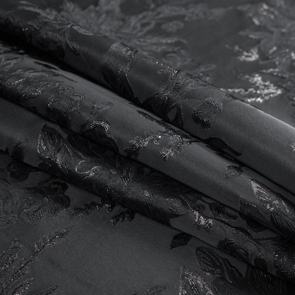 Black on Black Metallic Floral Brocade - Joann Fabrics