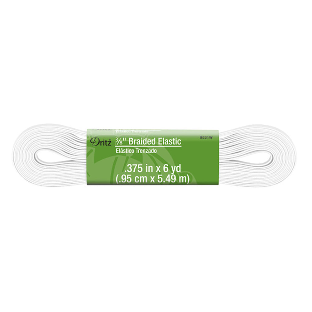 Dritz Braided Elastic - White - 0.375