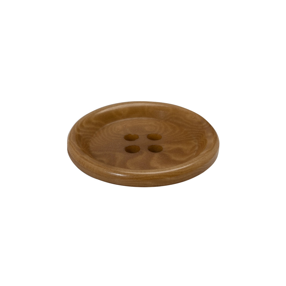 Horn 4-Hole Button - 36L/23mm - Light Brown Swirled Rolled Rim - Joann Fabrics