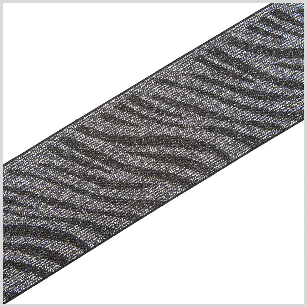 Black/Metallic Silver Fancy Elastic Trim - Joann Fabrics