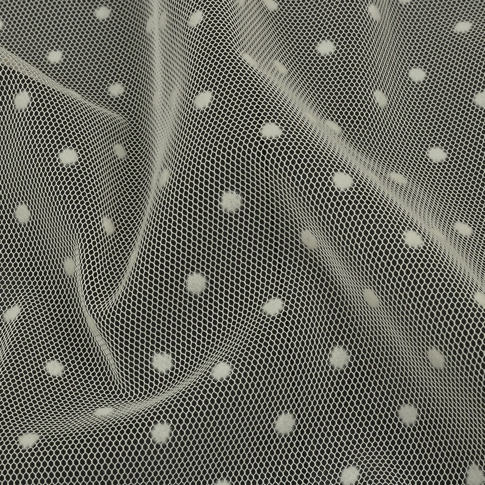 Famous Australian Designer Pearl Flocked Polka Dots Point D'esprit - Joann Fabrics