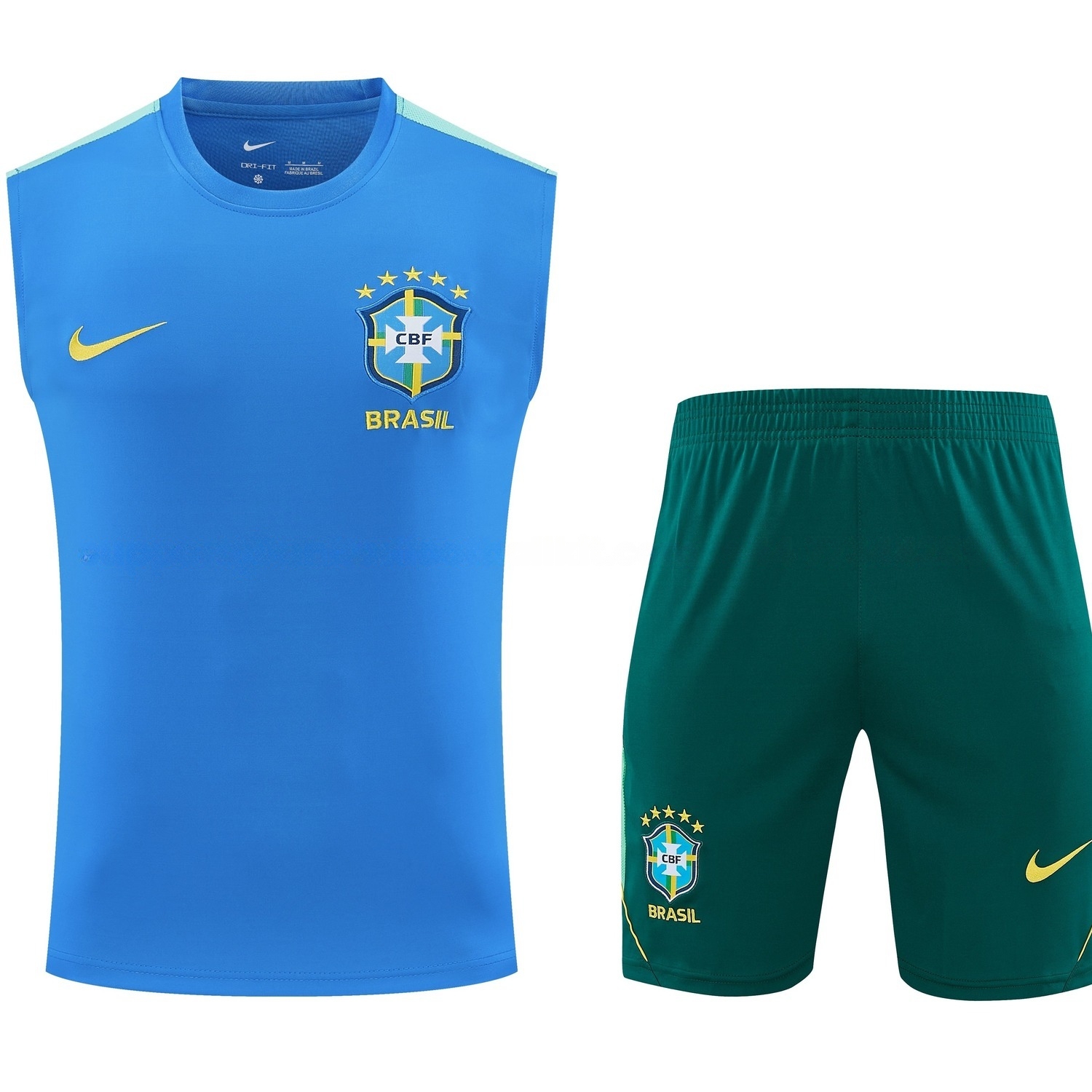 Brazil 2026 Vest Training Set - Blue Vest and Dark Green Shorts - UnitedFutballJersey