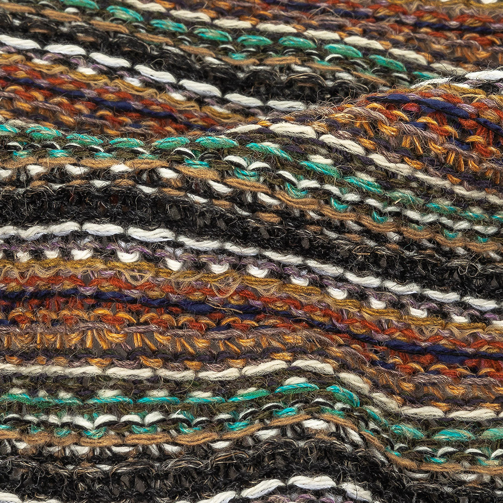 Italian Pumpkin, Olive and Turquoise Chunky Wool Sweater Knit - Joann Fabrics
