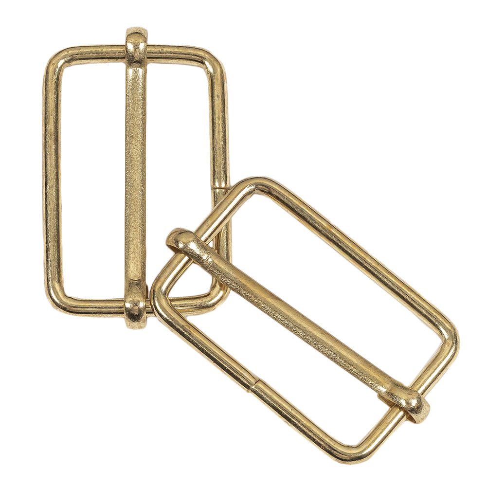 Yellow Gold Rectangular Overall Slides Pair - 1.25