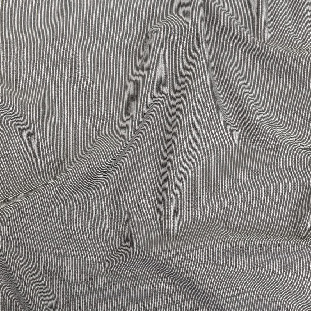 Gray and Tofu Hairline Stripe Stretch Cotton Shirting - Joann Fabrics