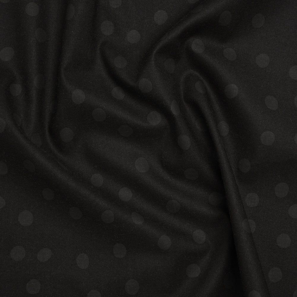 Printed Quilting Cotton by Ghazal Razavi for FIGO Studio - Black on Black Pom Poms - Dusk Collection - Joann Fabrics