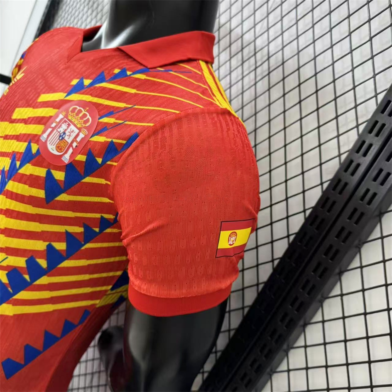 Spain 2026 Blue-Yellow Stripes Red Special Jersey - Player Version - UnitedFutballJersey