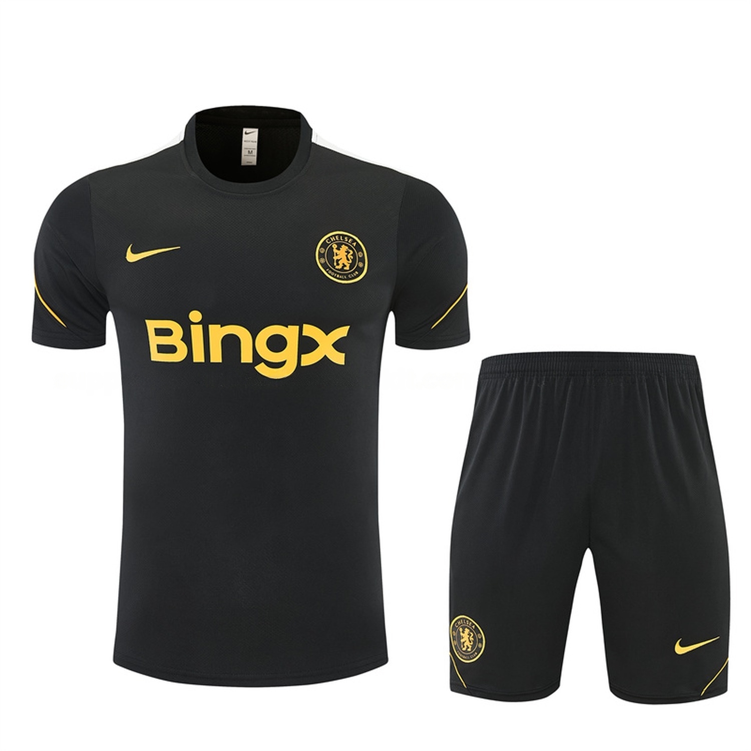 C.H.E.L.S.E.A 26-27 Short-Sleeve Training Set - Black Top & Black Shorts - UnitedFutballJersey