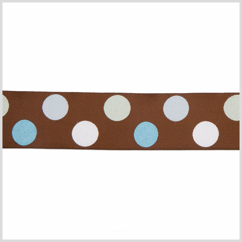 Chocolate/White/Blue/Seafoam/Baby Blue French Jacquard Ribbon - Joann Fabrics