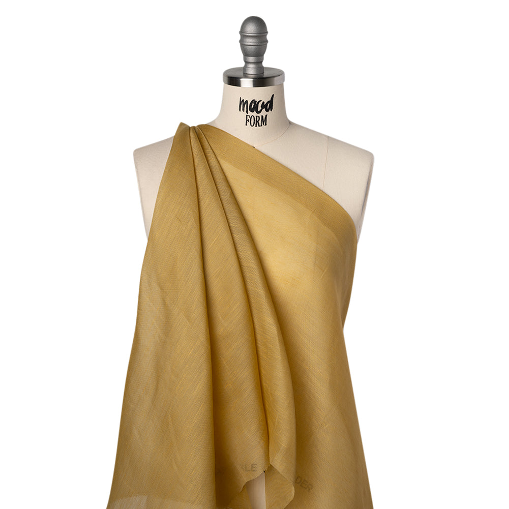 Linen and Silk Scrim - Gold - Famous Australian Designer Deadstock - Joann Fabrics