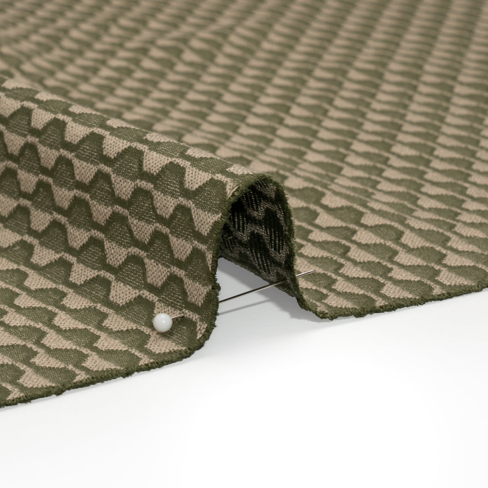 Honeycomb Stripes Recycled Polyester and Cotton Drapery Jacquard - Ivy - British Imported - Joann Fabrics