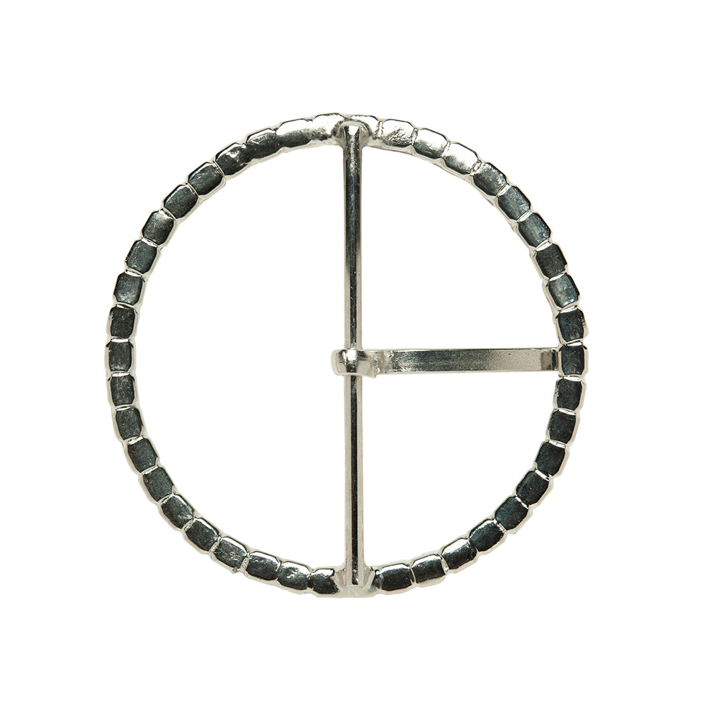 Swarovski Crystal and Silver Circular Rhinestone Buckle - 2.5