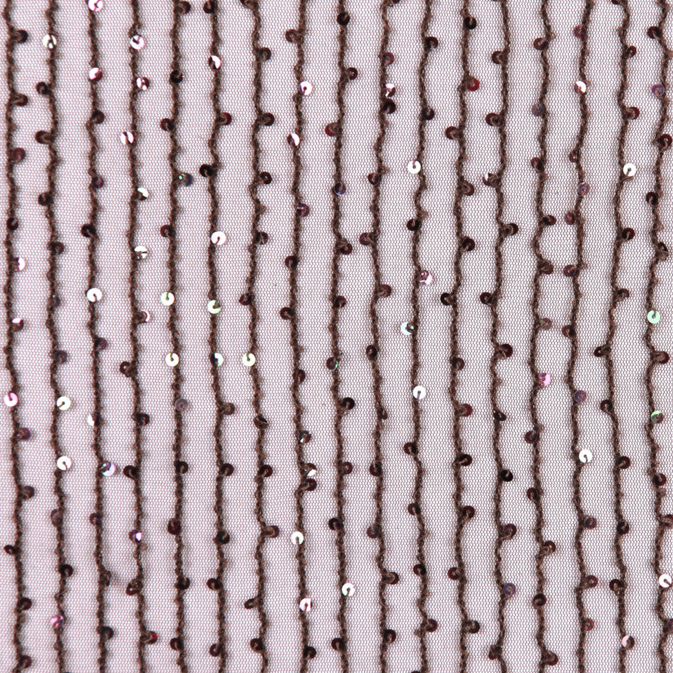 Chocolate Sequin Striped Mesh - Joann Fabrics